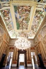 A frescoed gallery room with a chandelier, from the property's archived Genoa photography, associated with Palazzo Spinola